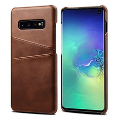 Handyhülle Hülle Luxus Leder Schutzhülle S03 für Samsung Galaxy S10 Braun