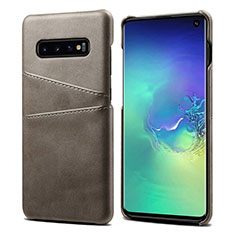 Handyhülle Hülle Luxus Leder Schutzhülle S03 für Samsung Galaxy S10 Grau