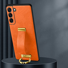 Handyhülle Hülle Luxus Leder Schutzhülle S06 für Samsung Galaxy S21 Plus 5G Orange