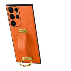 Handyhülle Hülle Luxus Leder Schutzhülle S06 für Samsung Galaxy S23 Ultra 5G Orange