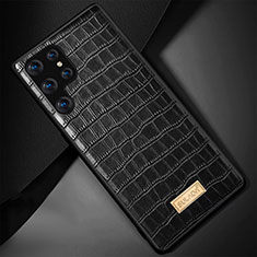 Handyhülle Hülle Luxus Leder Schutzhülle S08 für Samsung Galaxy S22 Ultra 5G Schwarz