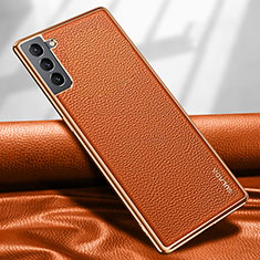 Handyhülle Hülle Luxus Leder Schutzhülle S09 für Samsung Galaxy S21 FE 5G Orange