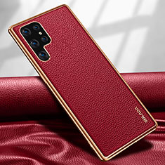 Handyhülle Hülle Luxus Leder Schutzhülle S09 für Samsung Galaxy S22 Ultra 5G Rot