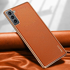 Handyhülle Hülle Luxus Leder Schutzhülle S09 für Samsung Galaxy S23 Plus 5G Orange