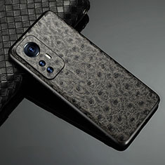 Handyhülle Hülle Luxus Leder Schutzhülle S09 für Xiaomi Mi 12 Pro 5G Grau