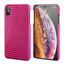 Handyhülle Hülle Luxus Leder Schutzhülle S12 für Apple iPhone Xs Pink