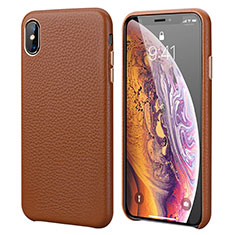 Handyhülle Hülle Luxus Leder Schutzhülle S14 für Apple iPhone X Orange