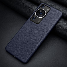 Handyhülle Hülle Luxus Leder Schutzhülle ST2 für Huawei P60 Pro Blau