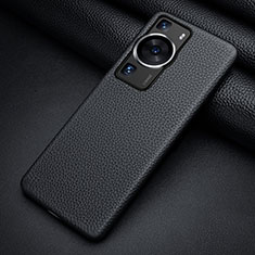 Handyhülle Hülle Luxus Leder Schutzhülle ST2 für Huawei P60 Pro Schwarz