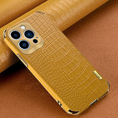 Handyhülle Hülle Luxus Leder Schutzhülle XD1 für Apple iPhone 15 Pro Gelb