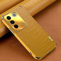 Handyhülle Hülle Luxus Leder Schutzhülle XD1 für Vivo V27 Pro 5G Gelb