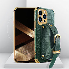 Handyhülle Hülle Luxus Leder Schutzhülle XD2 für Apple iPhone 15 Pro Max Grün