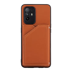 Handyhülle Hülle Luxus Leder Schutzhülle Y01B für Oppo A95 5G Braun