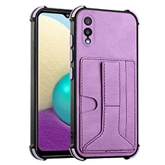 Handyhülle Hülle Luxus Leder Schutzhülle Y01B für Samsung Galaxy A02 Violett