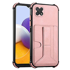 Handyhülle Hülle Luxus Leder Schutzhülle Y01B für Samsung Galaxy A22 5G Rosegold