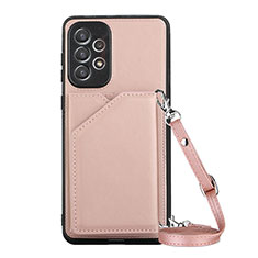 Handyhülle Hülle Luxus Leder Schutzhülle Y01B für Samsung Galaxy A73 5G Rosegold