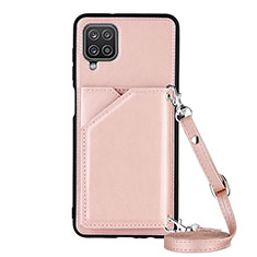 Handyhülle Hülle Luxus Leder Schutzhülle Y01B für Samsung Galaxy F12 Rosegold