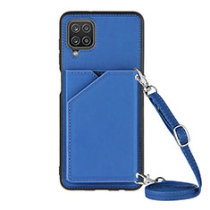 Handyhülle Hülle Luxus Leder Schutzhülle Y01B für Samsung Galaxy M12 Blau