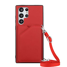 Handyhülle Hülle Luxus Leder Schutzhülle Y01B für Samsung Galaxy S23 Ultra 5G Rot