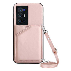 Handyhülle Hülle Luxus Leder Schutzhülle Y01B für Vivo X70 Pro+ Plus 5G Rosegold