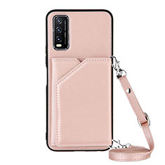 Handyhülle Hülle Luxus Leder Schutzhülle Y01B für Vivo Y12G Rosegold