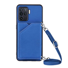 Handyhülle Hülle Luxus Leder Schutzhülle Y02B für Oppo Reno5 F Blau