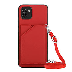 Handyhülle Hülle Luxus Leder Schutzhülle Y02B für Samsung Galaxy A03 Rot