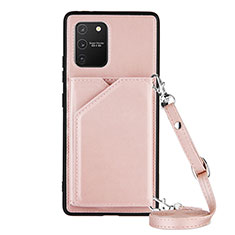 Handyhülle Hülle Luxus Leder Schutzhülle Y02B für Samsung Galaxy A91 Rosegold