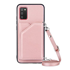 Handyhülle Hülle Luxus Leder Schutzhülle Y02B für Samsung Galaxy F02S SM-E025F Rosegold