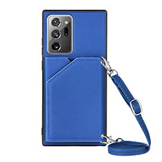 Handyhülle Hülle Luxus Leder Schutzhülle Y02B für Samsung Galaxy Note 20 Ultra 5G Blau