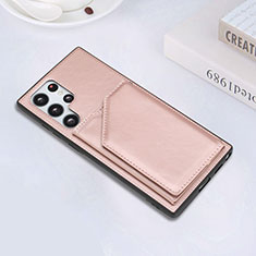 Handyhülle Hülle Luxus Leder Schutzhülle Y02B für Samsung Galaxy S21 Ultra 5G Rosegold