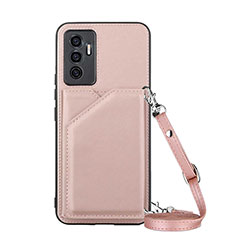 Handyhülle Hülle Luxus Leder Schutzhülle Y02B für Vivo V23e 5G Rosegold