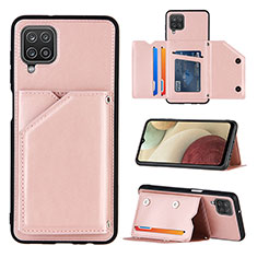 Handyhülle Hülle Luxus Leder Schutzhülle Y03B für Samsung Galaxy F12 Rosegold