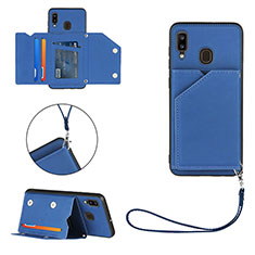 Handyhülle Hülle Luxus Leder Schutzhülle Y03B für Samsung Galaxy M10S Blau