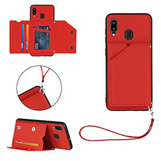 Handyhülle Hülle Luxus Leder Schutzhülle Y03B für Samsung Galaxy M10S Rot