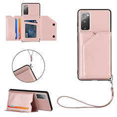 Handyhülle Hülle Luxus Leder Schutzhülle Y03B für Samsung Galaxy S20 FE 4G Rosegold