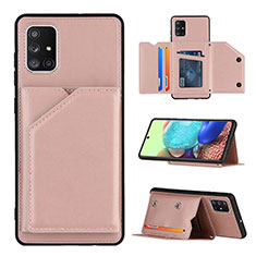 Handyhülle Hülle Luxus Leder Schutzhülle Y04B für Samsung Galaxy A71 4G A715 Rosegold