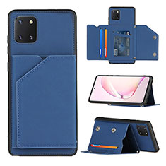 Handyhülle Hülle Luxus Leder Schutzhülle Y04B für Samsung Galaxy A81 Blau