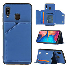 Handyhülle Hülle Luxus Leder Schutzhülle Y04B für Samsung Galaxy M10S Blau