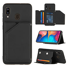 Handyhülle Hülle Luxus Leder Schutzhülle Y04B für Samsung Galaxy M10S Schwarz