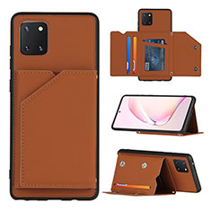 Handyhülle Hülle Luxus Leder Schutzhülle Y04B für Samsung Galaxy Note 10 Lite Braun