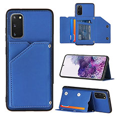 Handyhülle Hülle Luxus Leder Schutzhülle Y04B für Samsung Galaxy S20 Blau