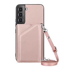 Handyhülle Hülle Luxus Leder Schutzhülle Y04B für Samsung Galaxy S24 5G Rosegold