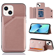 Handyhülle Hülle Luxus Leder Schutzhülle Y05B für Apple iPhone 15 Rosegold