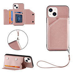 Handyhülle Hülle Luxus Leder Schutzhülle Y06B für Apple iPhone 14 Plus Rosegold