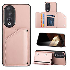 Handyhülle Hülle Luxus Leder Schutzhülle YB1 für Huawei Honor 90 5G Rosegold