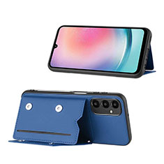 Handyhülle Hülle Luxus Leder Schutzhülle YB1 für Samsung Galaxy Jump3 5G Blau