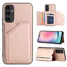 Handyhülle Hülle Luxus Leder Schutzhülle YB2 für Samsung Galaxy A24 4G Rosegold