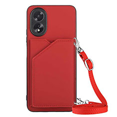 Handyhülle Hülle Luxus Leder Schutzhülle YB3 für Oppo A18 Rot