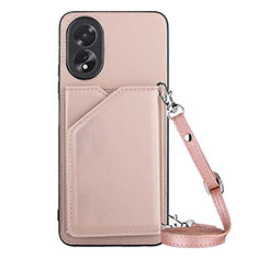 Handyhülle Hülle Luxus Leder Schutzhülle YB3 für Oppo A58 4G Rosegold